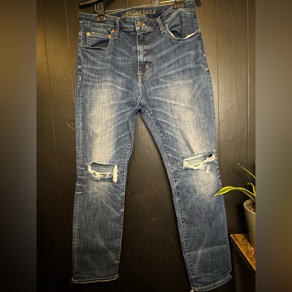 American Eagle Outfitters Men's Slim Jeans in Dark Blue